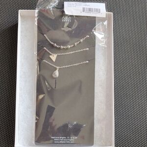 AREA Silver Layered Necklace Set
